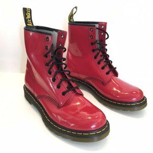 Dr Martens Red Patent Leather 1460W 8-eye Combat Boots Womens US11, UK9, EUR43.5